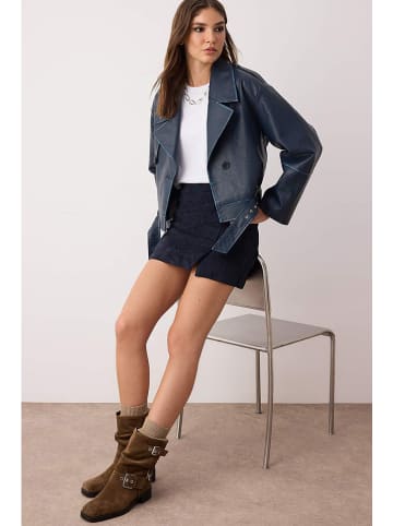 trendyol Kunstleren jas donkerblauw