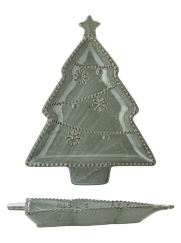 Bloomingville Taca "Alder" w kolorze zielonym do serwowania - 24 x 19 cm