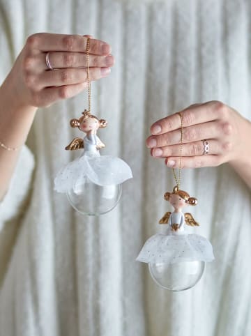 Bloomingville 2-delige set: decohangers "Griselda" wit - (L)11,5 cm