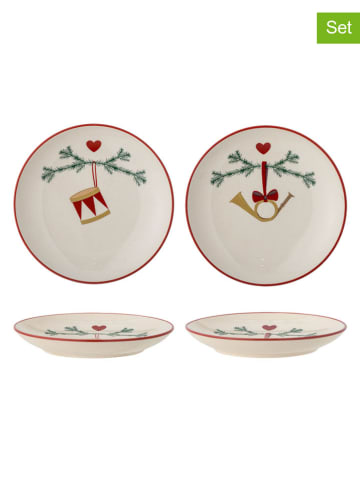 Bloomingville 2er-Set: Brotteller ''Yule'' in Beige - Ø 16 cm