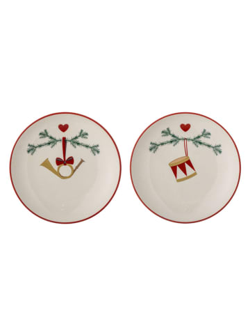 Bloomingville 2er-Set: Brotteller ''Yule'' in Beige - Ø 16 cm