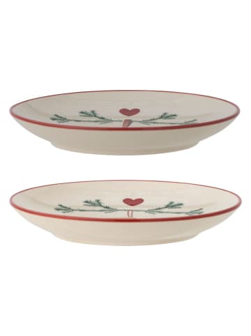 Bloomingville 2-delige set: broodborden "Yule" beige - Ø 16 cm