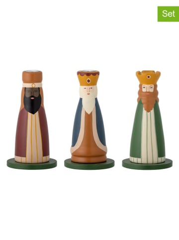 Bloomingville Świeczniki (3 szt.) "Betiel" ze wzorem - wys. 10,5 x Ø 6 cm