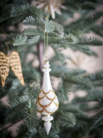 Bloomingville Decohanger "Hisar" wit/goudkleurig - (L)18,5 cm