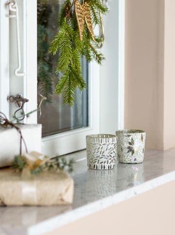 Bloomingville 2er-Set: Windlichter ''Myr Votive'' in Weiß - (H)7,5 x Ø 6,5 cm