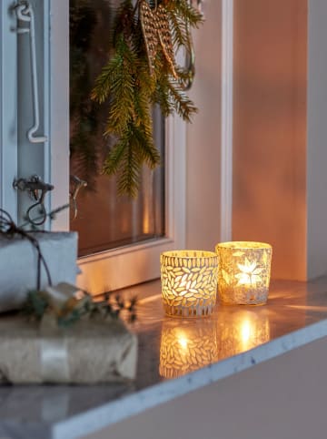 Bloomingville 2er-Set: Windlichter ''Myr Votive'' in Weiß - (H)7,5 x Ø 6,5 cm