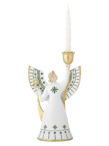 Bloomingville Kerzenständer ''Evangeline'' in Weiß/ Grün/ Gold - (B)12 x (H)19 x (T)7,5 cm