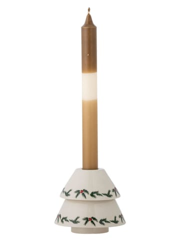 Bloomingville Kerzenständer ''Berry'' in Weiß/ Grün - (H)9 x Ø 10 cm