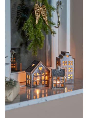 Bloomingville 3-delige set: windlichten "Kalia" grijs