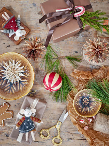 Bloomingville Zawieszki dekoracyjne (2 szt.) "Peo" w kolorze szaro-czerwonym - dł. 13,5 cm