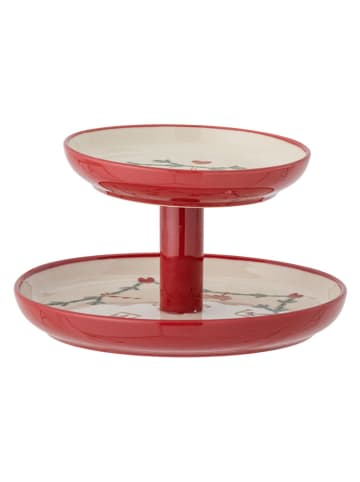 Bloomingville Etagere ''Yule'' in Rot/ Beige - (H)13 x Ø 22 cm