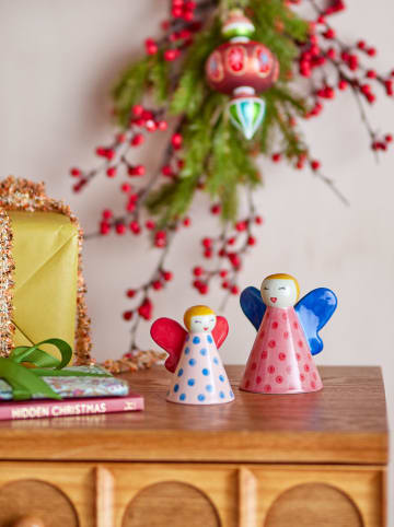 Bloomingville Figurki dekoracyjne (2 szt.) "Caramella" w kolorze jasnoróżowo-niebieskim