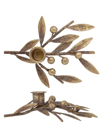 Bloomingville Kerzenständer ''Mirabel'' in Gold - (B)18 x (H)5 x (T)13 cm