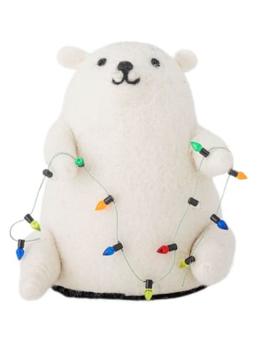 Bloomingville Lampa dekoracyjna LED w kolorze białym - 14 x 15 x 12 cm