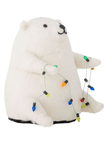 Bloomingville Lampa dekoracyjna LED w kolorze białym - 14 x 15 x 12 cm