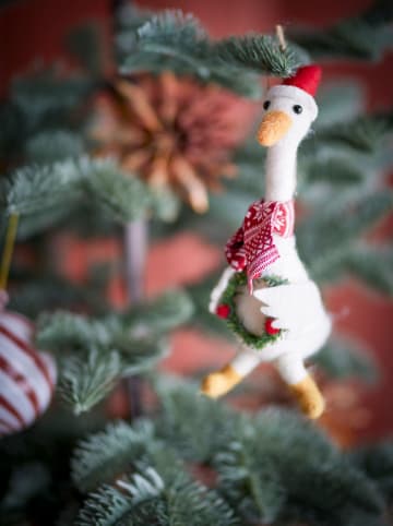 Bloomingville Dekohänger ''Arlo'' in Weiß/ Rot - (L)22 cm