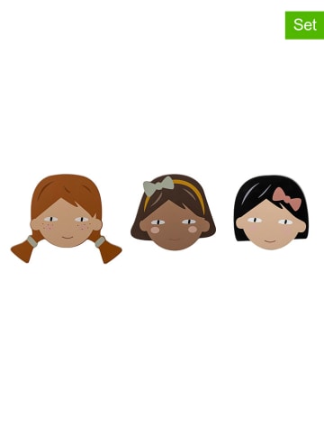 Bloomingville mini 3er- Set: Wandhaken "Rosalia" in Natur - (B)9 x (H)8 x (T)10 cm