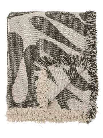 Bloomingville Woondeken "Alk" beige/groen - (L)160 x (B)130 cm