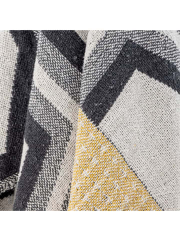 Bloomingville Woondeken "Annli" grijs/donkerblauw - (L)160 x (B)130 cm