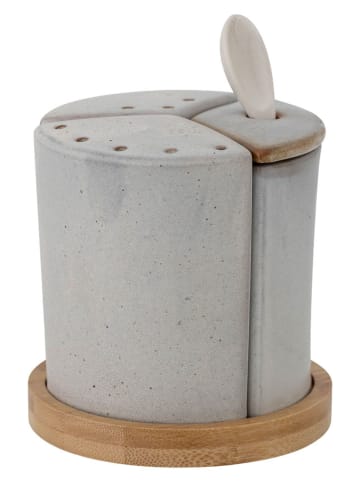 Bloomingville Solniczka i pieprzniczka "Josefine" w kolorze szarym - wys. 11 x Ø 11 cm