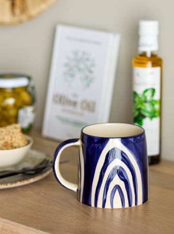 Bloomingville Jumbotasse ''Shama'' in Dunkelblau/ Creme - 515 ml