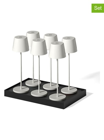 lumisky Lampy stołowe LED (6 szt.) "Kelly" w kolorze białym - wys. 38 x Ø 11,5 cm