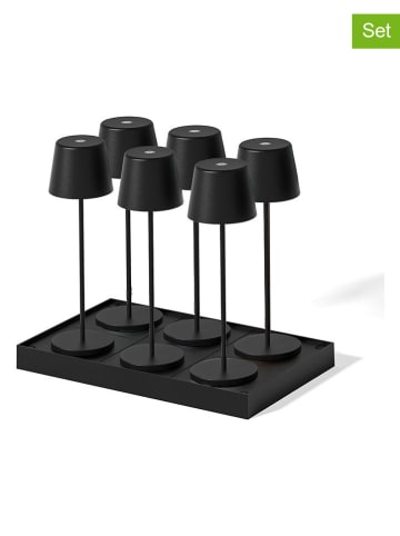 lumisky Lampy stołowe LED (6 szt.) "Kelly" w kolorze czarnym - wys. 38 x Ø 11,5 cm