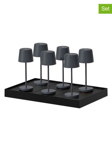 lumisky Lampy stołowe LED (6 szt.) w kolorze antracytowym - wys. 22 x Ø 8,2 cm
