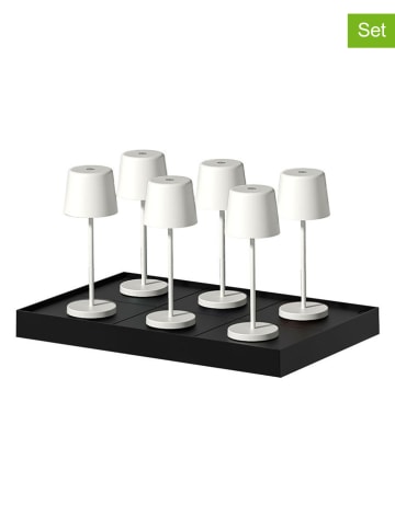 lumisky Lampy stołowe LED (6 szt.) "Kelly Mini" w kolorze białym - wys. 22 x Ø 8,2 cm