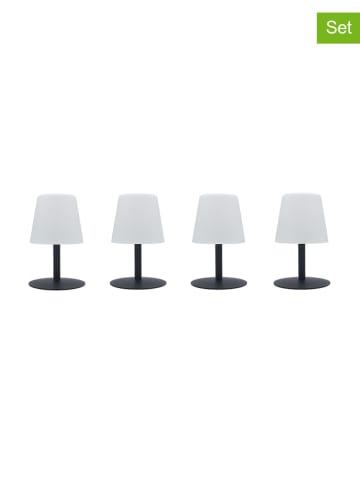 lumisky 4-delige set: ledbuitenlampen "Standy Mini" zwart/wit - (H)26 x Ø 15 cm
