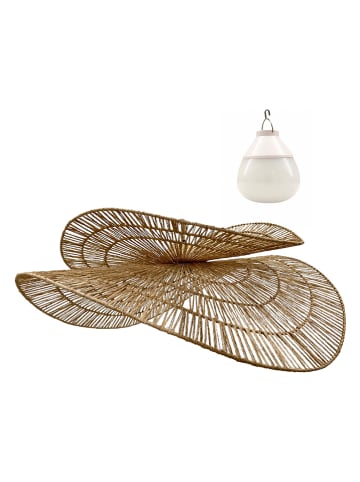 lumisky LED-Hängeleuchte "Solara" in Natur - (H)21 x Ø 80 cm