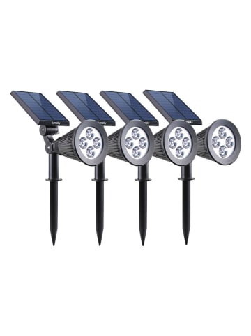 lumisky LED-Solarbodenspots "Spiky" in Schwarz - (B)28 x (H)42 x (T)10 cm