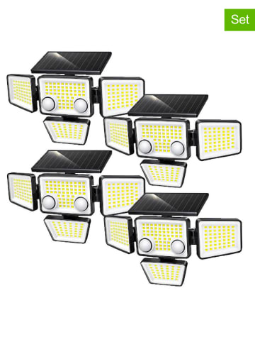 lumisky 4er-Set: LED-Solarleuchten in Schwarz - (B)26,7 x (H)15,3 cm