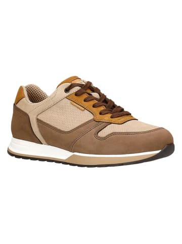 Wojas Leren sneakers beige/lichtbruin