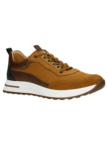Wojas Leren sneakers lichtbruin/bruin/zwart