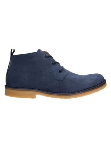 Wojas Leren veterschoenen donkerblauw