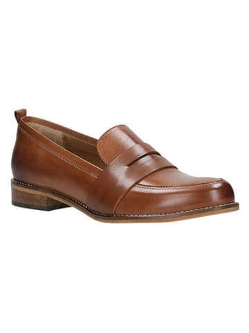 Wojas Leren mocassins lichtbruin