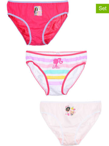 Barbie 3er-Set: Slips "Barbie" in Weiß/ Rosa/ Pink