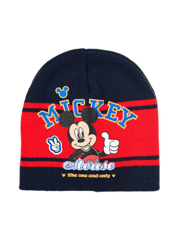 Disney Mickey Mouse Beanie "Mickey" in Dunkelblau/ Rot