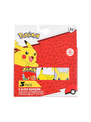 Pokémon Slipki (3 pary) "Pokemon" w kolorze czerwonym, białym i szarym