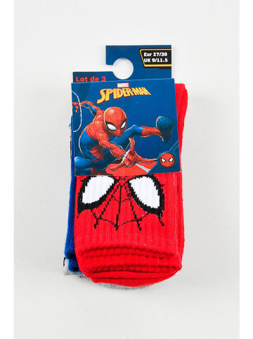 Spiderman Skarpety (3 pary) "Spider-Man" w kolorze czerwonym, granatowym i szarym