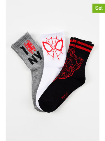 Spiderman 3er-Set: Socken "Spiderman" in Grau/ Schwarz/ Weiß