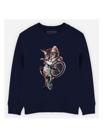 WOOOP Sweatshirt "BMX cat" in Dunkelblau