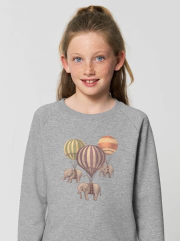 WOOOP Sweatshirt "Flight of elephants" grijs