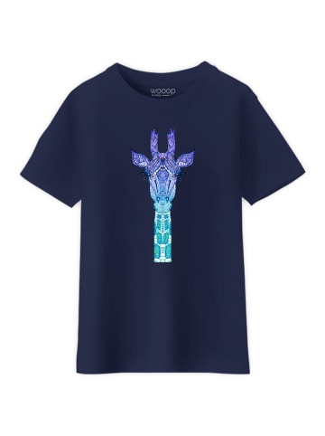 WOOOP Koszulka "Giraffe Mint" w kolorze granatowym