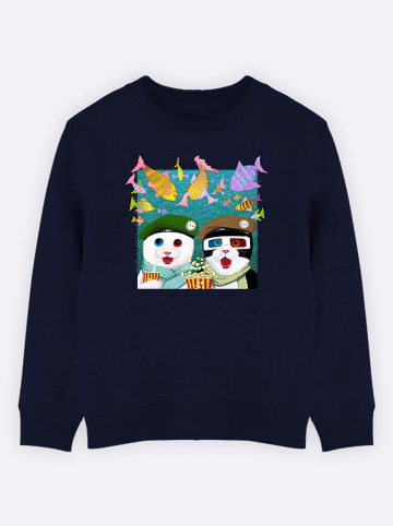 WOOOP Bluza "3D" w kolorze granatowym