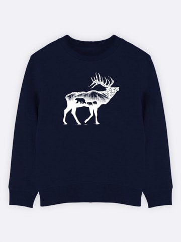 WOOOP Bluza "The elk" w kolorze granatowym
