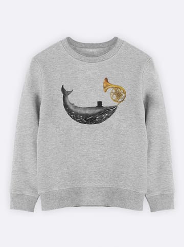 WOOOP Sweatshirt "Whale song "in Grau
