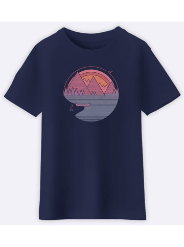 WOOOP Koszulka "The mountains are calling" w kolorze granatowym