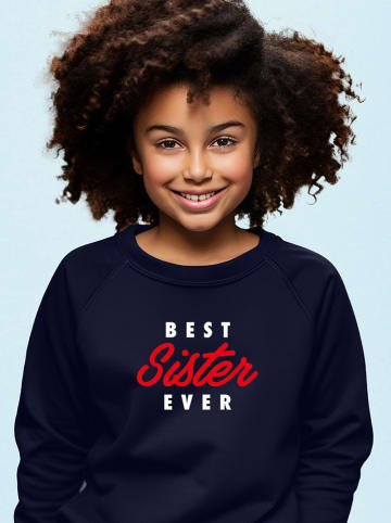 WOOOP Sweatshirt "Best sister ever" donkerblauw